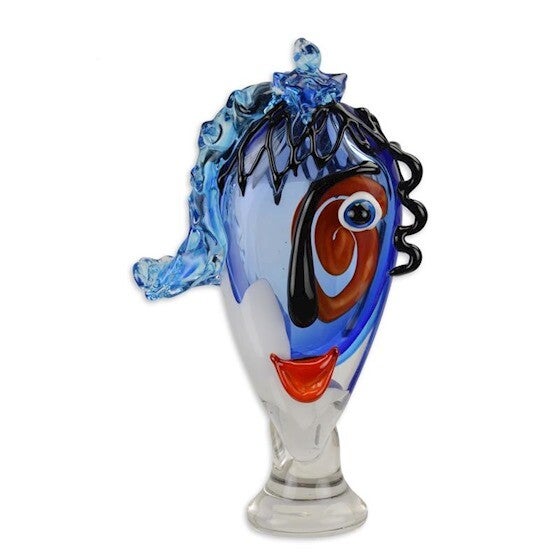 Beeld glas - dame - Murano Stijl - abstract - 37 cm hoog