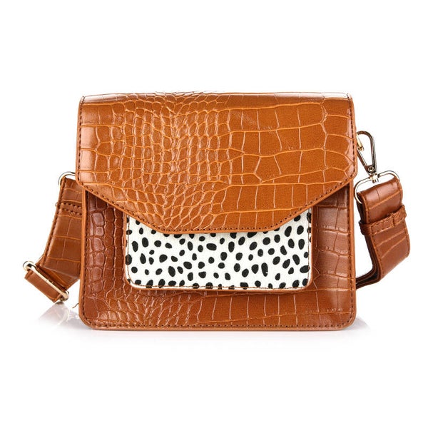 Schoudertas - camel - cheetahprint