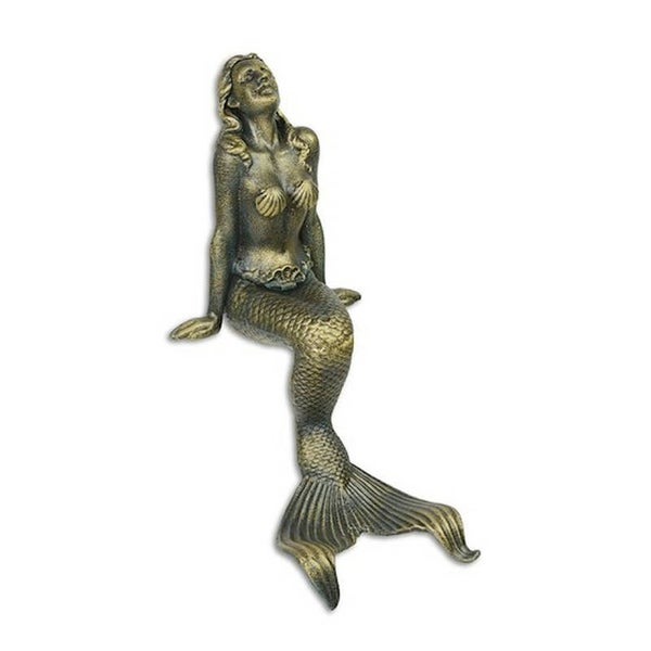 Beeldje - zeemeermin - gietijzer - 40,5cm hoog
