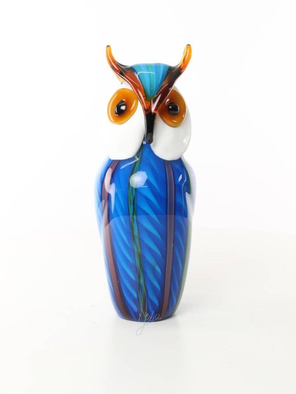 Glazen beeldje - uil - Murano stijl - glas - hoogte 34,4cm