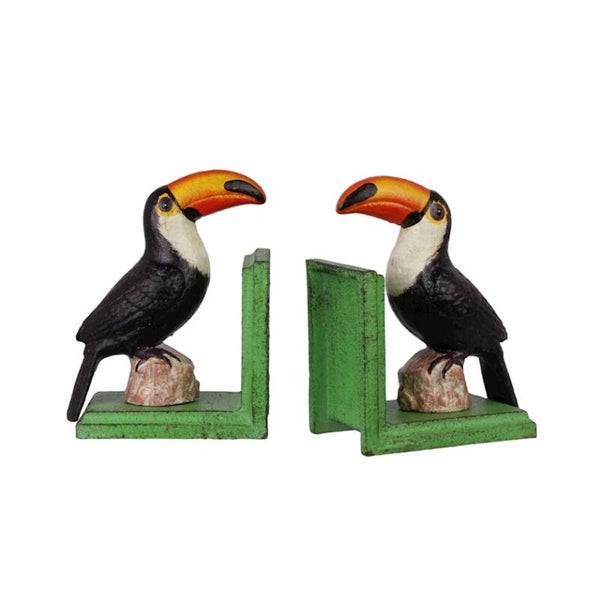 Boekensteun - Toekan - set van 2 - gietijzer - 14,9cm hoog