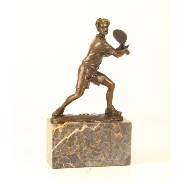 Beeldje - tennisser - tennis - brons - 23,8cm hoog