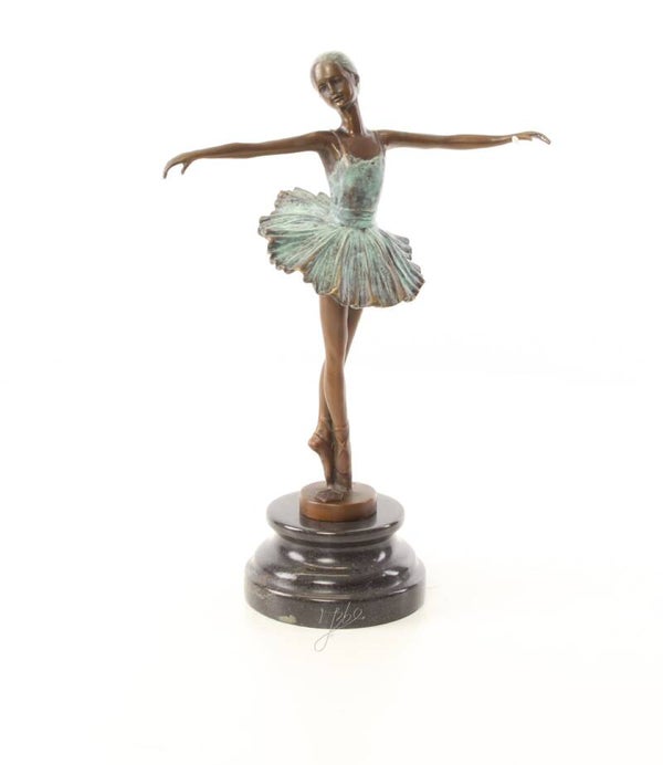 Beeldje - brons - balletdanseres - 29,5cm hoog