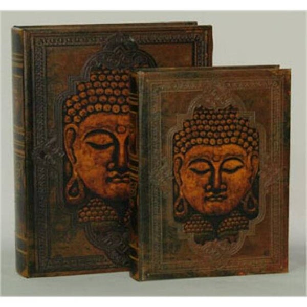 Opbergboek - boekdoos - set van 2 - PU leer - Buddha