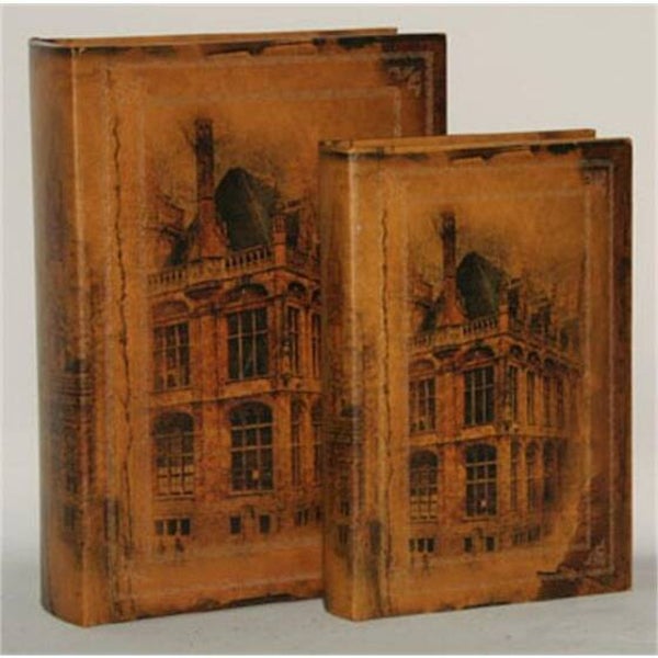Opbergboek - boekdoos - set van 2 - PU leer - huis