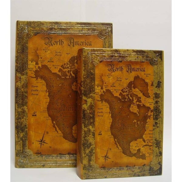 Opbergboek - boekdoos - set van 2 - PU leer - Noord Amerika