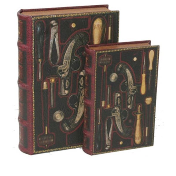 Opbergboek - boekdoos - set van 2 - PU leer