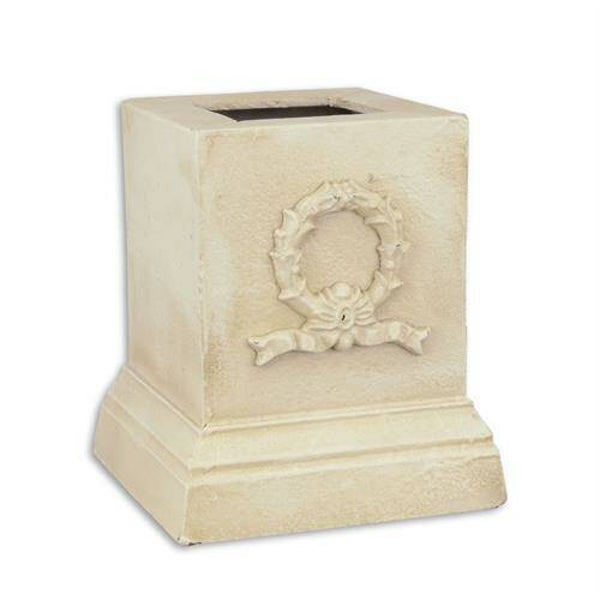 Gietijzeren zuil - wit - tuindecoratie - 19,8cm hoog