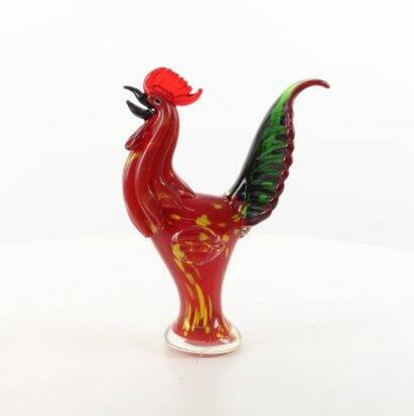 Glazen beeld Haan - Murano Stijl - 19,3 cm hoog