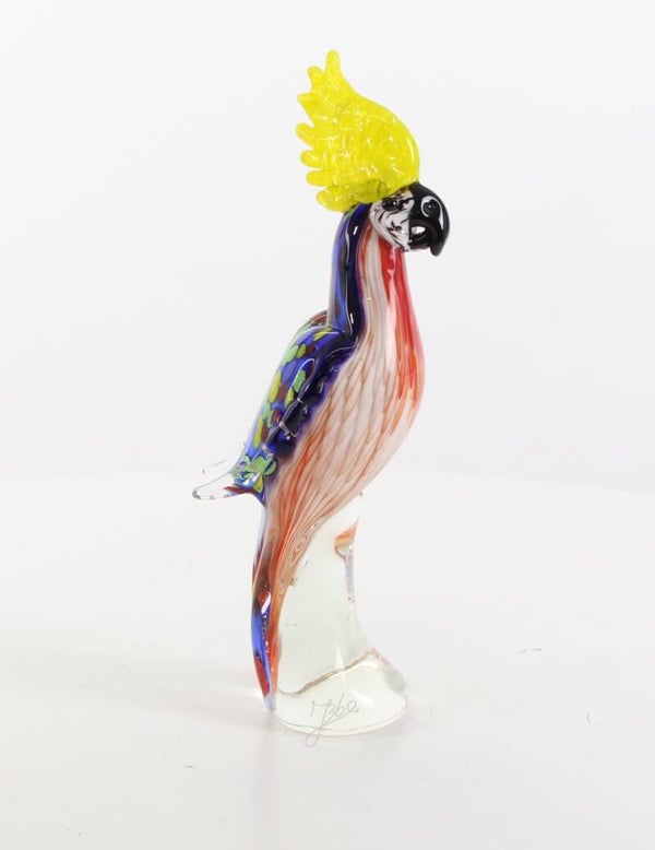 Glazen beeldje - papegaai - Murano stijl - glas - hoogte 33,2cm