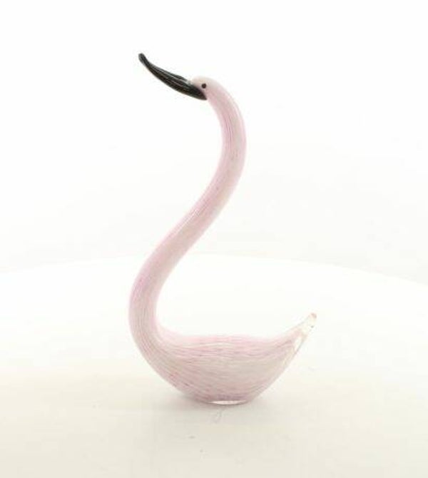 Glazen beeldje Zwaan - Murano Stijl - 17,9 cm hoog
