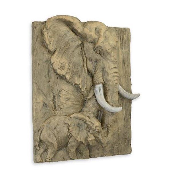 Olifant - 3D - MGO - wanddecoratie - muurdecoratie - 68x55cm