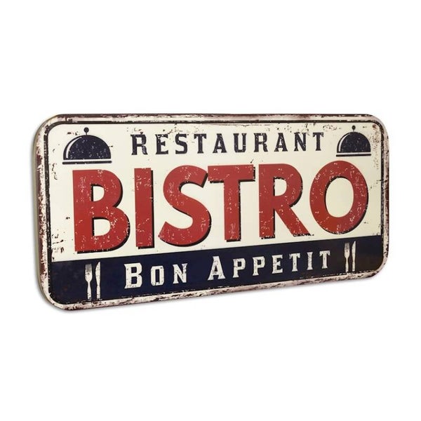 Muurplaat Bistro - Groot formaat - Wanddecoratie - 100,5x46 cm