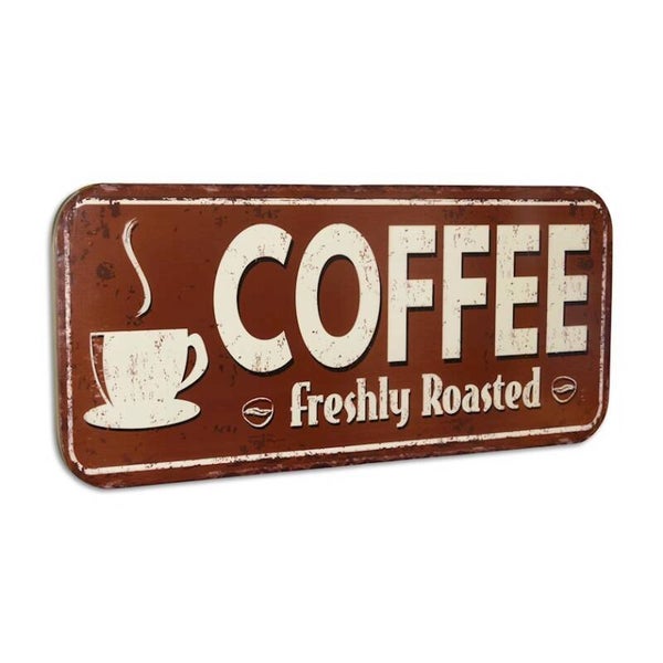 Muurplaat Coffee - Groot formaat - Wanddecoratie - 100,5x46 cm