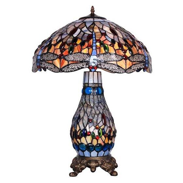 Tiffany stijl tafellamp - glas in lood - 66,5cm hoog