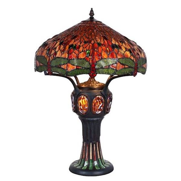 Tiffany stijl tafellamp - glas in lood - 83cm hoog