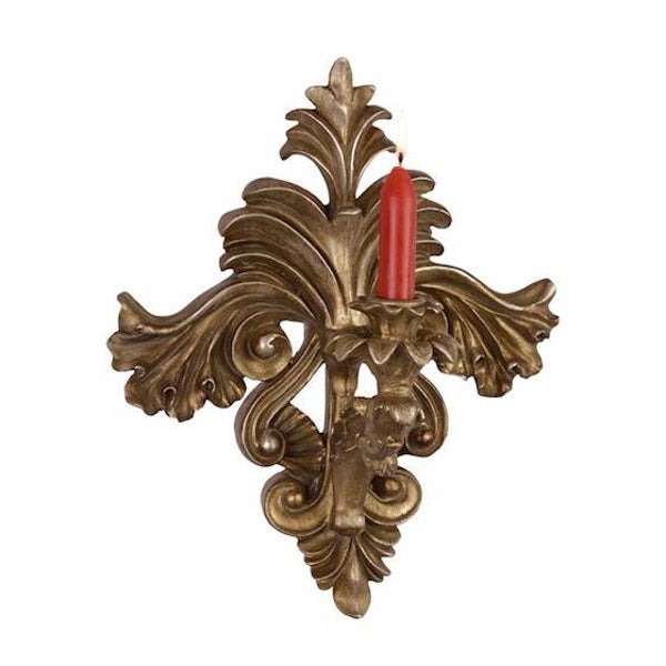 Wandkandelaar - resin - bruin - 35,3cm hoog