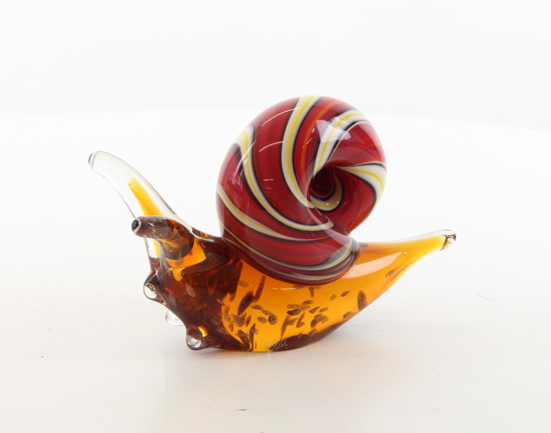 Glazen beeldje - slak - Murano stijl - glas - hoogte 13,2cm