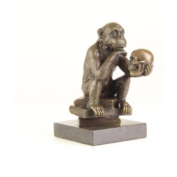 Beeld - brons - aap - 14,3cm hoog