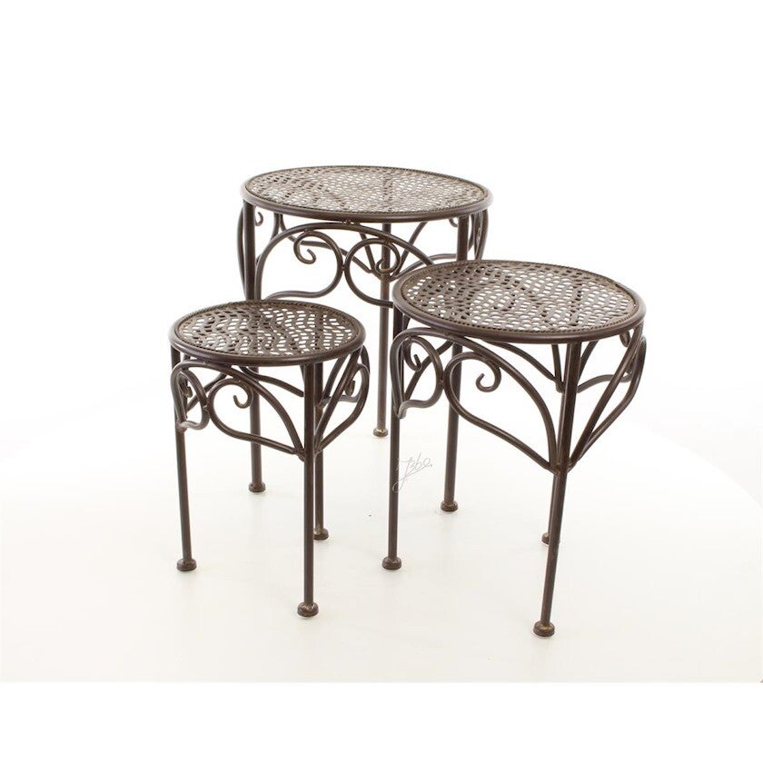 Plantentafel - set van 3 - Bruin - IJzer - Ø30cm