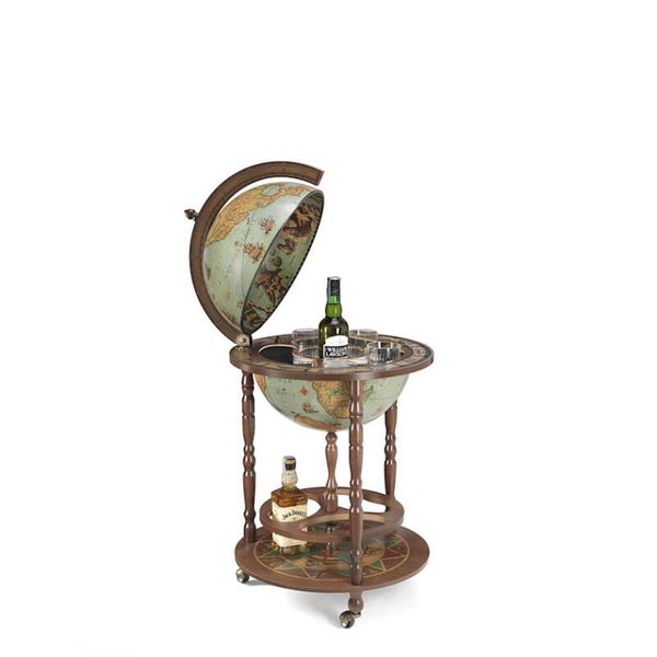 Houten globebar - Zoffoli Giunone Laguna - wijnkast - wereldbol - Ø40cm