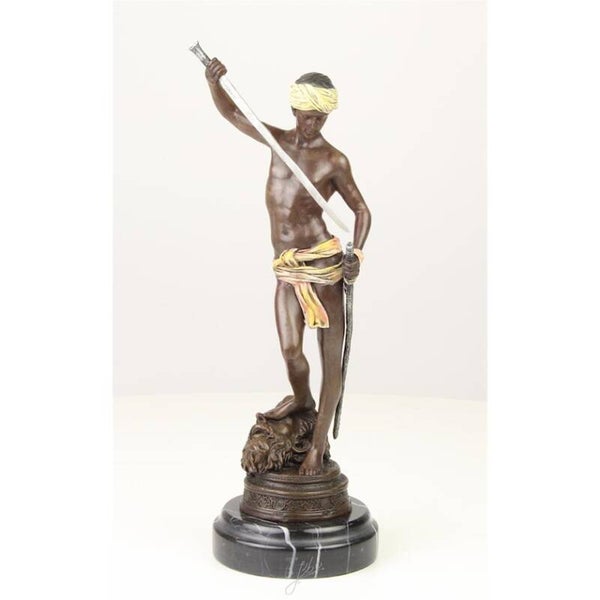 Beeld - brons - Davids overwinning op Goliath - 32,8cm hoog