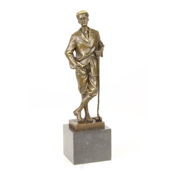 Beeldje - brons - golfer - 31,8cm hoog