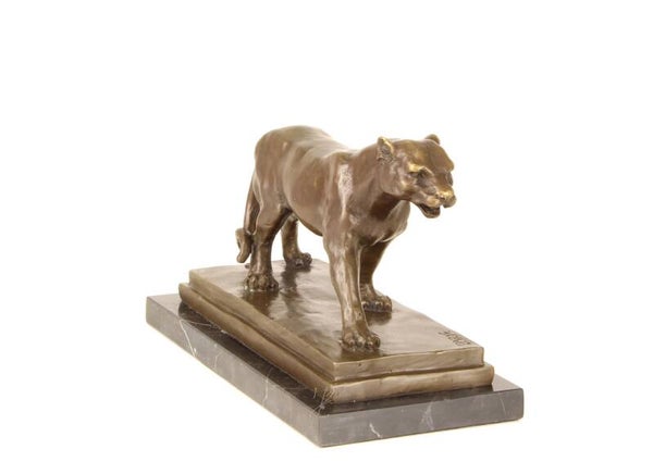 Beeldje - brons - leeuwin - handgemaakt - 15cm hoog