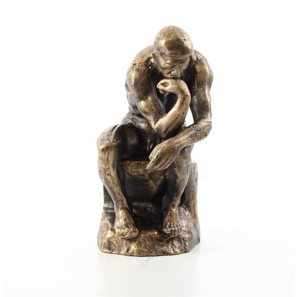 De Denker - beeldje - gietijzer - 26cm hoog