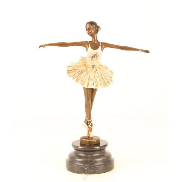 Beeldje - brons - ballerina - 28,7cm hoog