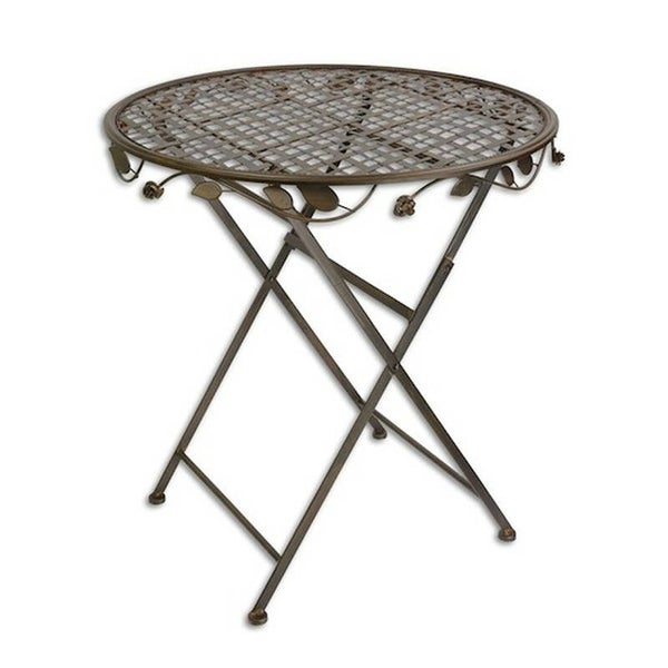 Tuintafel - bistrotafel - ijzer - bruin - 74,5cm hoog
