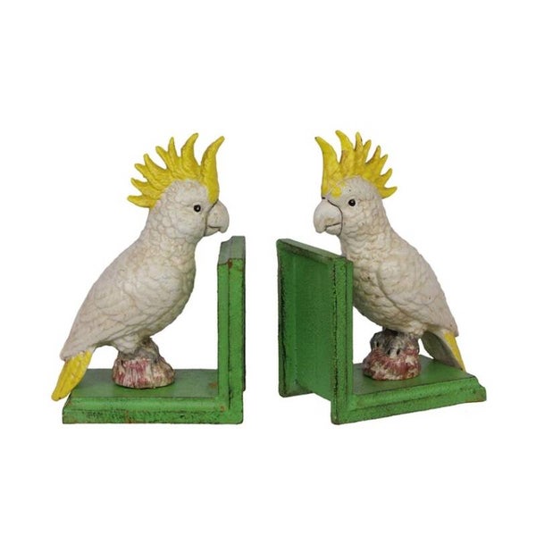 Boekensteun - Kaketoe - set van 2 - gietijzer - 17,2cm hoog