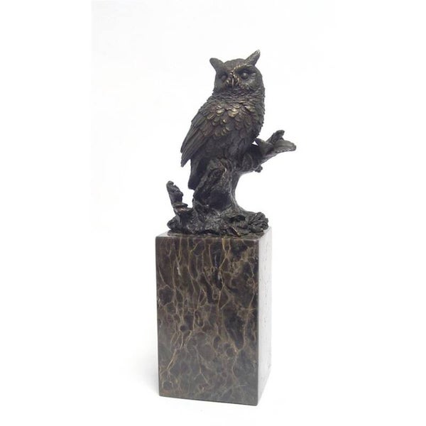 Beeldje - brons - uil - 27,2cm hoog
