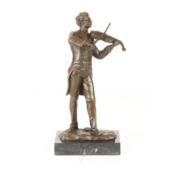 Beeldje - brons - violist - 20,7cm hoog