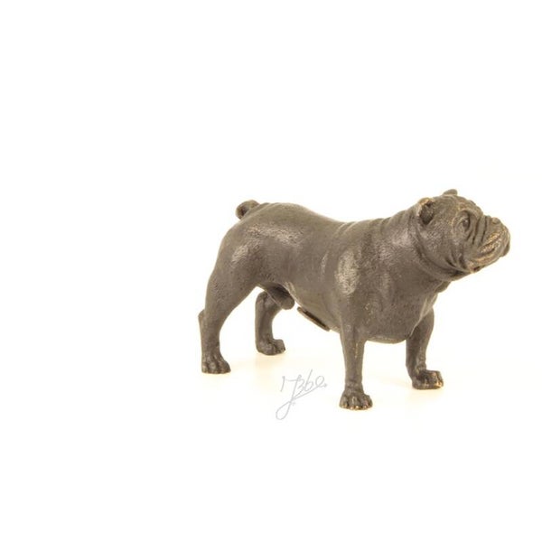 Beeldje - brons - bulldog - 8cm hoog
