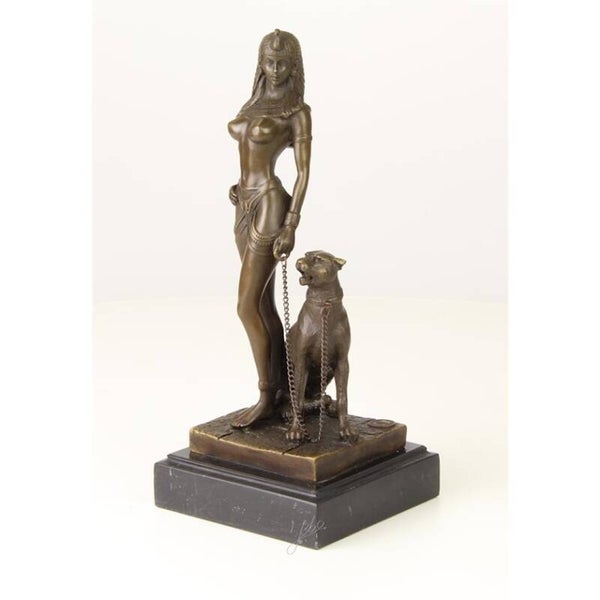 Beeldje - brons - Cleopatra - 25,5cm hoog