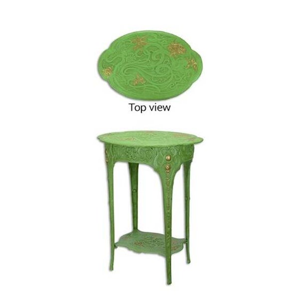 Plantentafel - bistrotafel - gietijzer - rond - groen