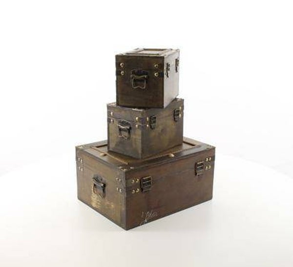 Opbergkistje - Set van 3 -  bruin