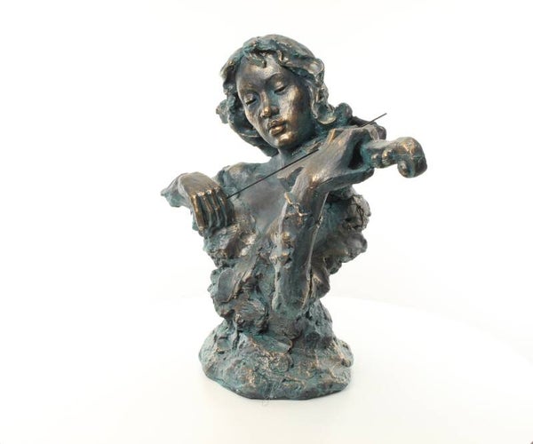 Beeldje - jazz - muziek - violiste - mgo - 60,3cm hoog