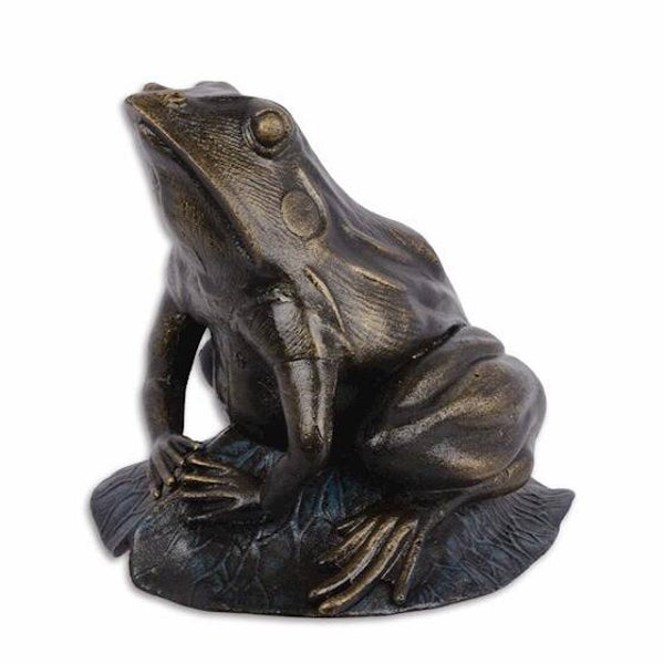 Beeldje - kikker - gietijzer - 24cm hoog
