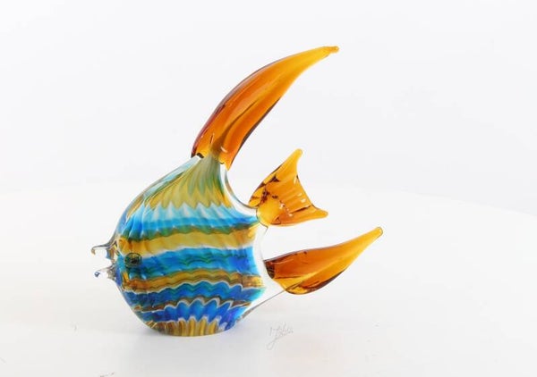 Glazen beeldje - vis - maanvis - Murano stijl - glas - hoogte 23,9cm