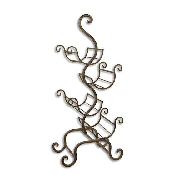 Wijnrek - 4 flessen - bruin - ijzer - set van 2 - 59,8cm hoog