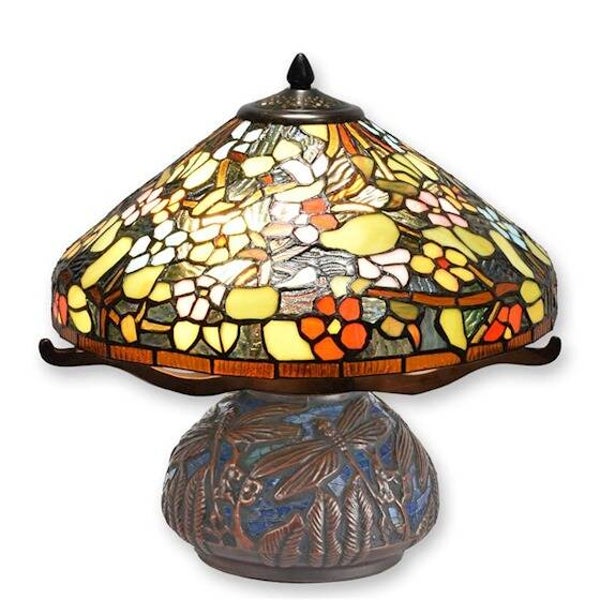 Tiffany stijl tafellamp - Glas in lood - 40 cm hoog