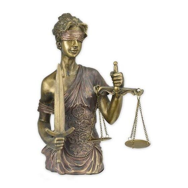 Beeld Vrouwe Justitia - torso - polyresin - 32,7cm hoog
