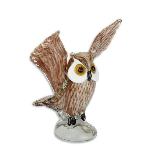 Glazen beeldje - uil - Murano stijl - glas - hoogte 31cm