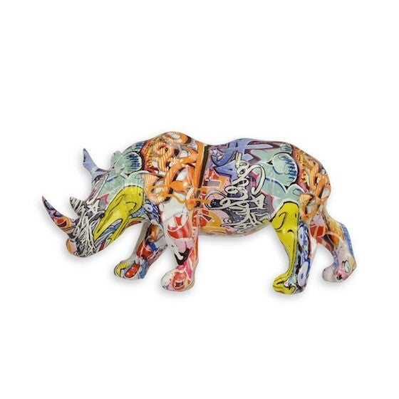 Beeldje - neushoorn - resin - 16,8cm hoog