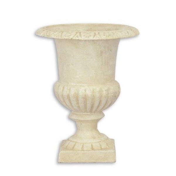 Franse vaas - urn - antiek - wit - gietijzer - 21,8x17cm