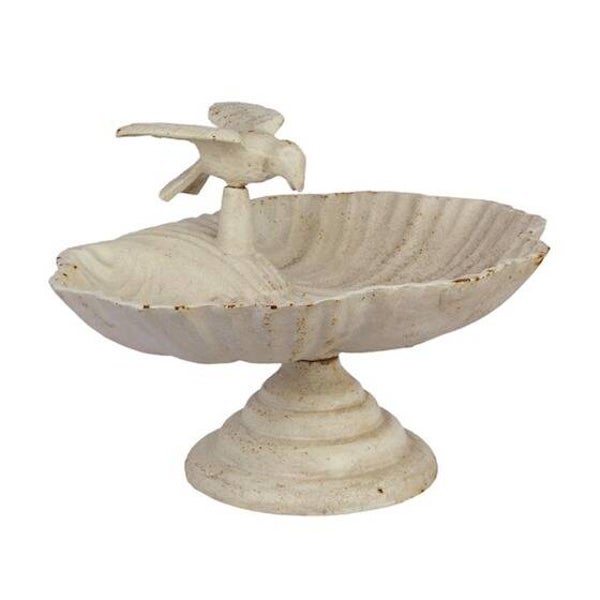 Vogelbadje op voet - vogeldrinkbak - gietijzer - 21cm hoog