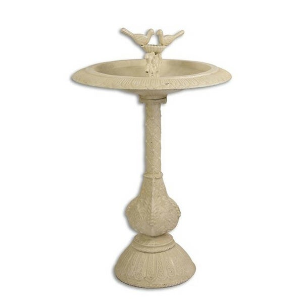Vogelbadje op voet - vogeldrinkbak - gietijzer - 79cm hoog