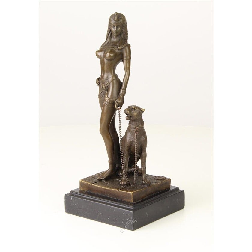 Beeldje - brons - Cleopatra - 25,5cm hoog